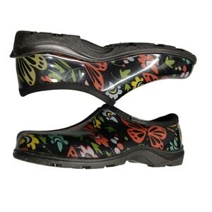 Sloggers Garden Shoes Womens 9 Multi Floral Butterfly Print Waterproof Slip On